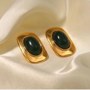Chic Gold and Black Earrings